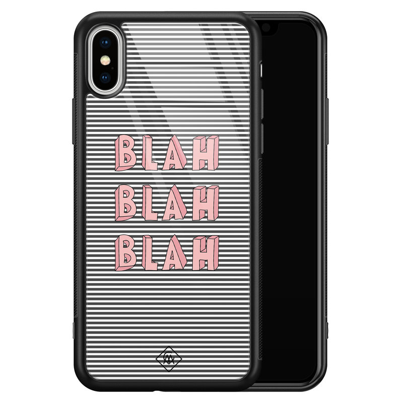 Casimoda iPhone XS Max glazen hardcase - Blah blah blah