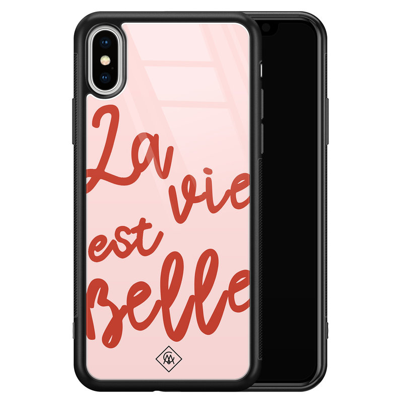 Casimoda iPhone XS Max glazen hardcase - La vie est belle