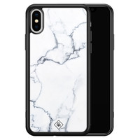 Casimoda iPhone XS Max glazen hardcase - Marmer grijs