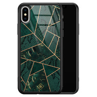 Casimoda iPhone XS Max glazen hardcase - Abstract groen