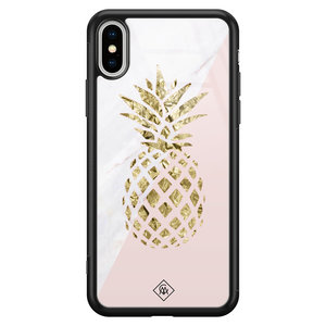 Casimoda iPhone XS Max glazen hardcase - Ananas