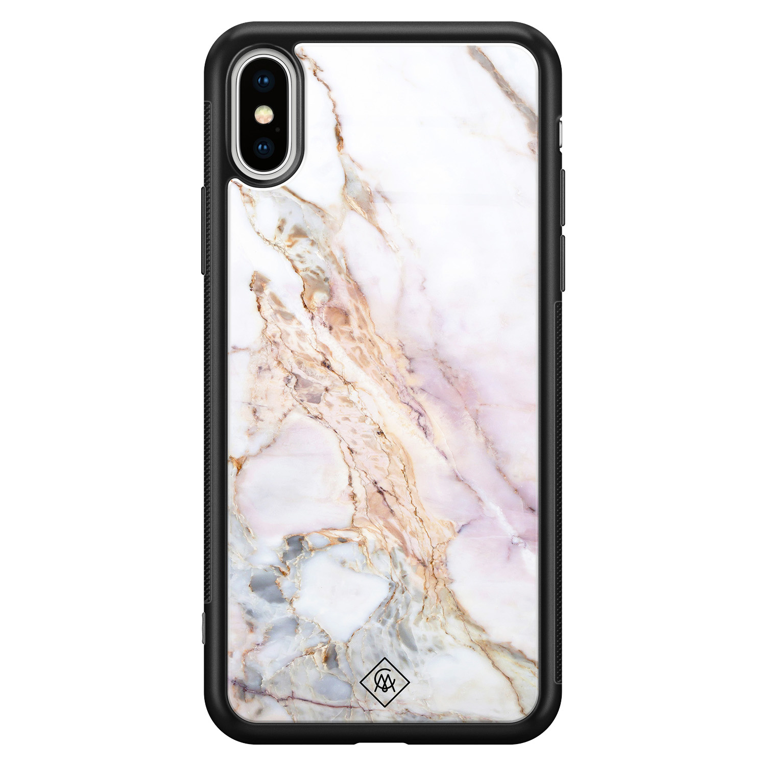iPhone XS Max glazen hardcase Parelmoer marmer