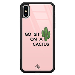 Casimoda iPhone XS Max glazen hardcase - Go sit on a cactus