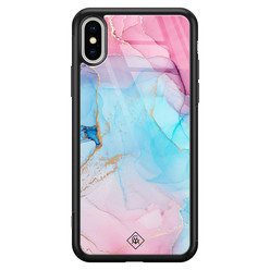 Casimoda iPhone XS Max glazen hardcase - Marble colorbomb