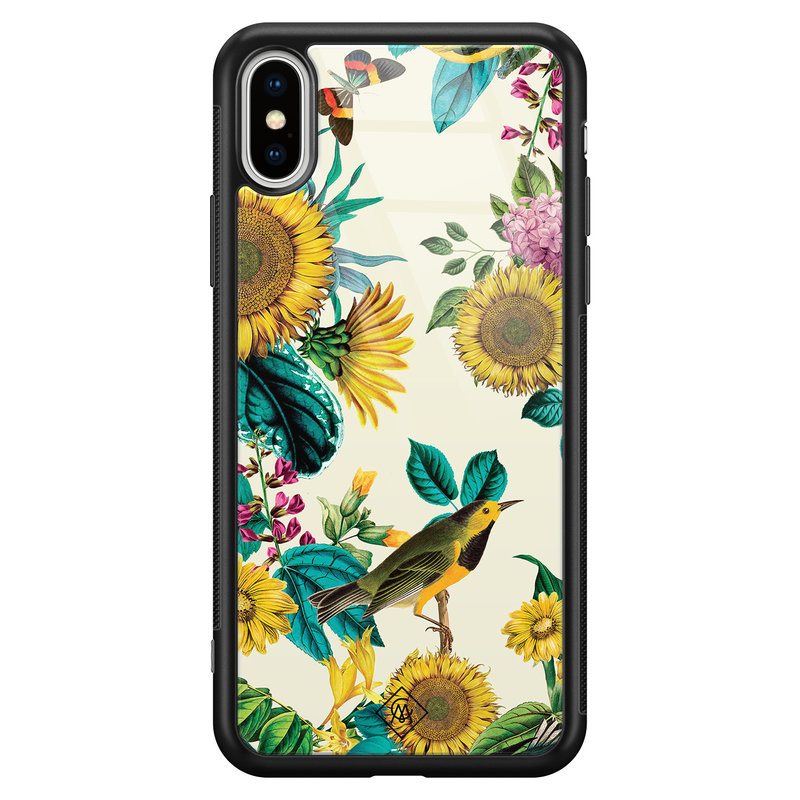 Casimoda iPhone XS Max glazen hardcase - Sunflowers