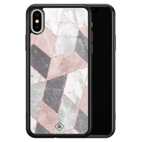 Casimoda iPhone XS Max glazen hardcase - Stone grid