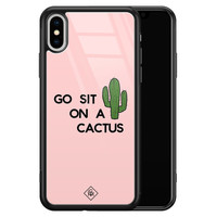 Casimoda iPhone XS Max glazen hardcase - Go sit on a cactus