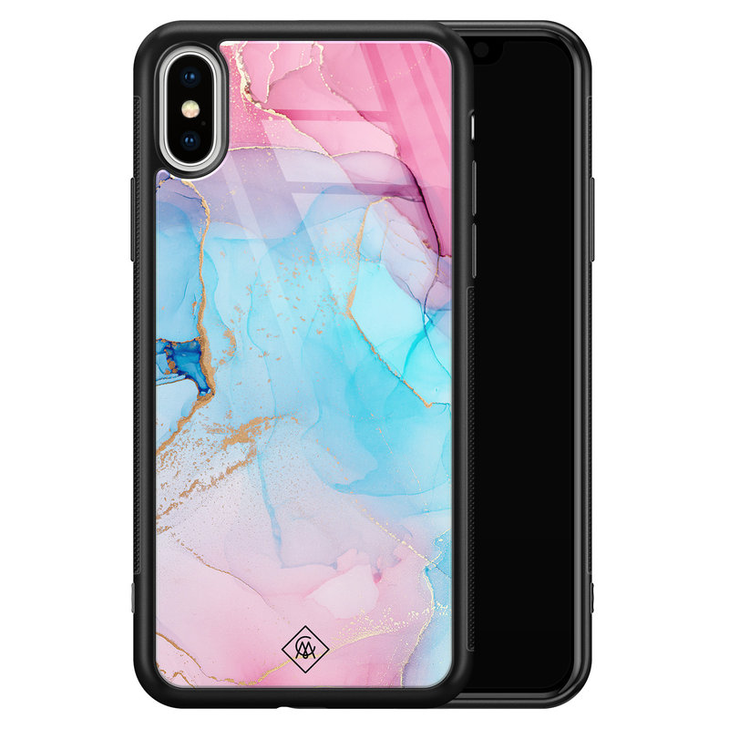 Casimoda iPhone XS Max glazen hardcase - Marble colorbomb