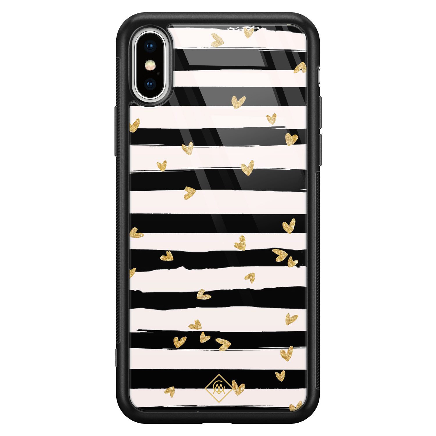 iPhone XS Max glazen hardcase Hart streepjes