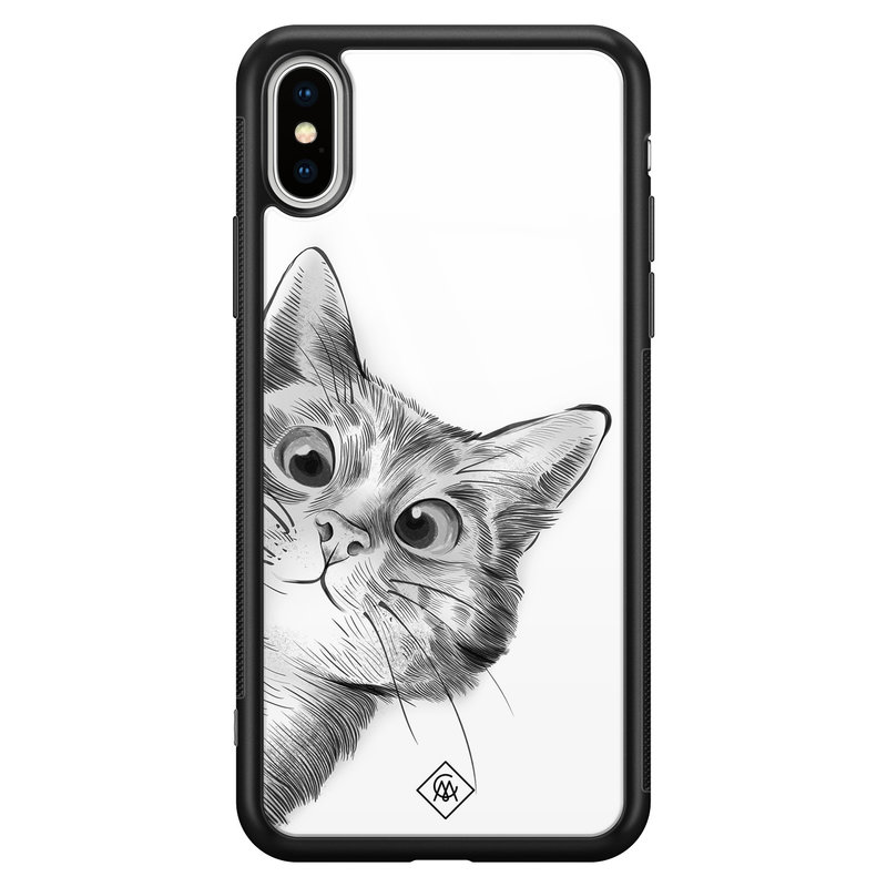 Casimoda iPhone XS Max glazen hardcase - Peekaboo