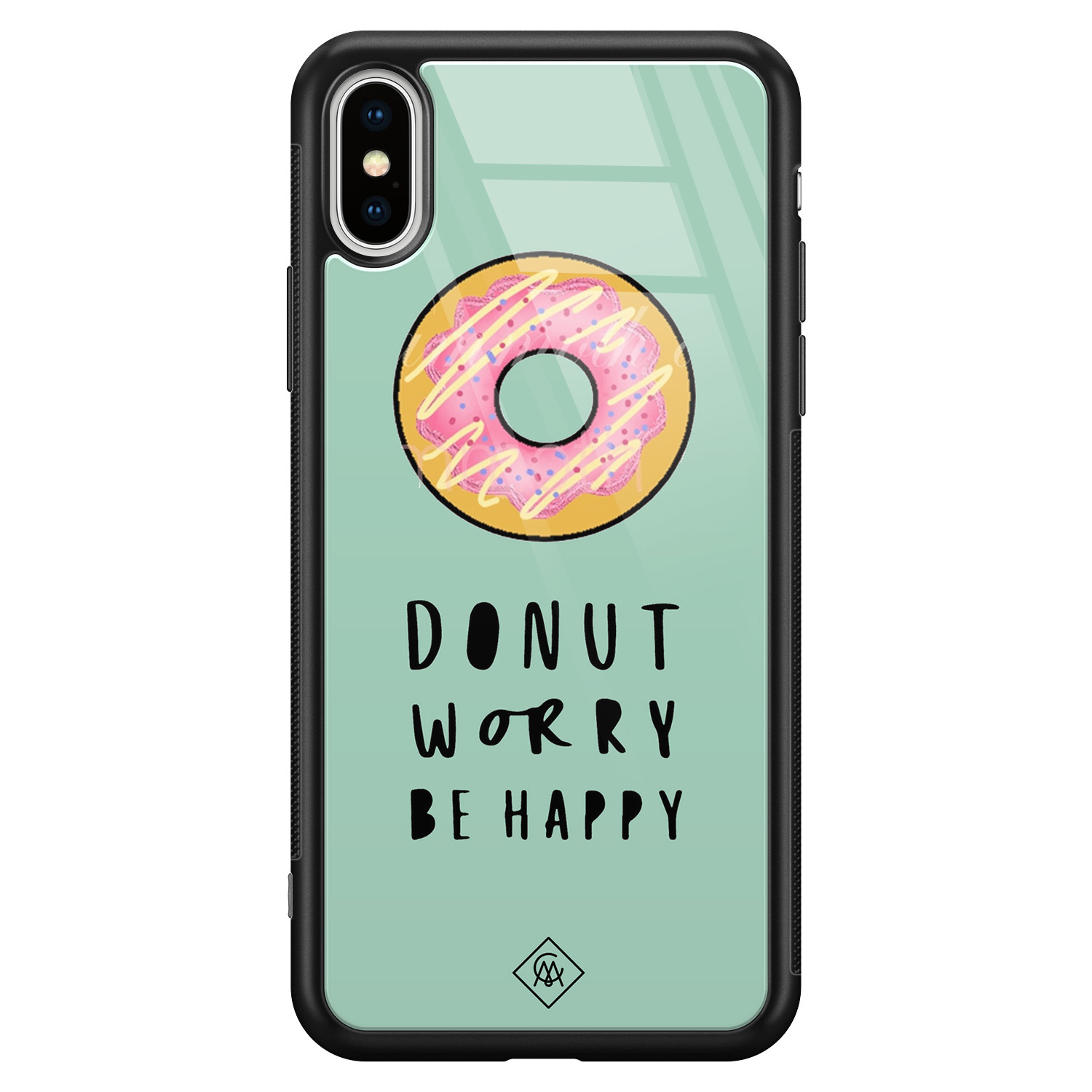 iPhone XS Max glazen hardcase Donut worry