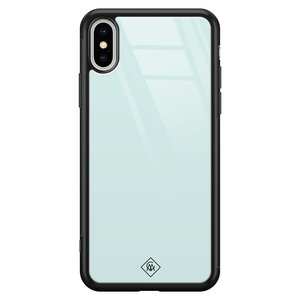 Casimoda iPhone XS Max glazen hardcase - Pastel blauw