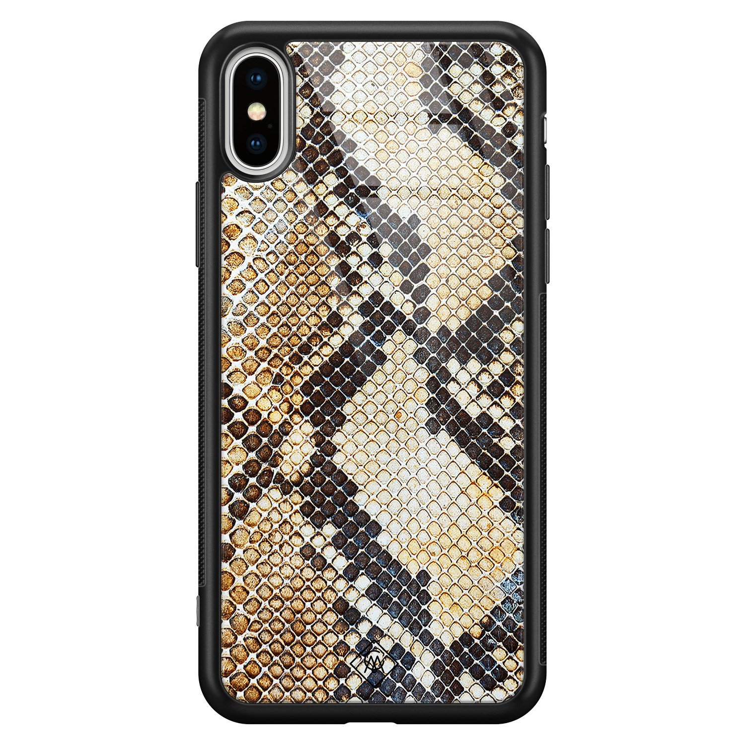 iPhone XS Max glazen hardcase Golden snake