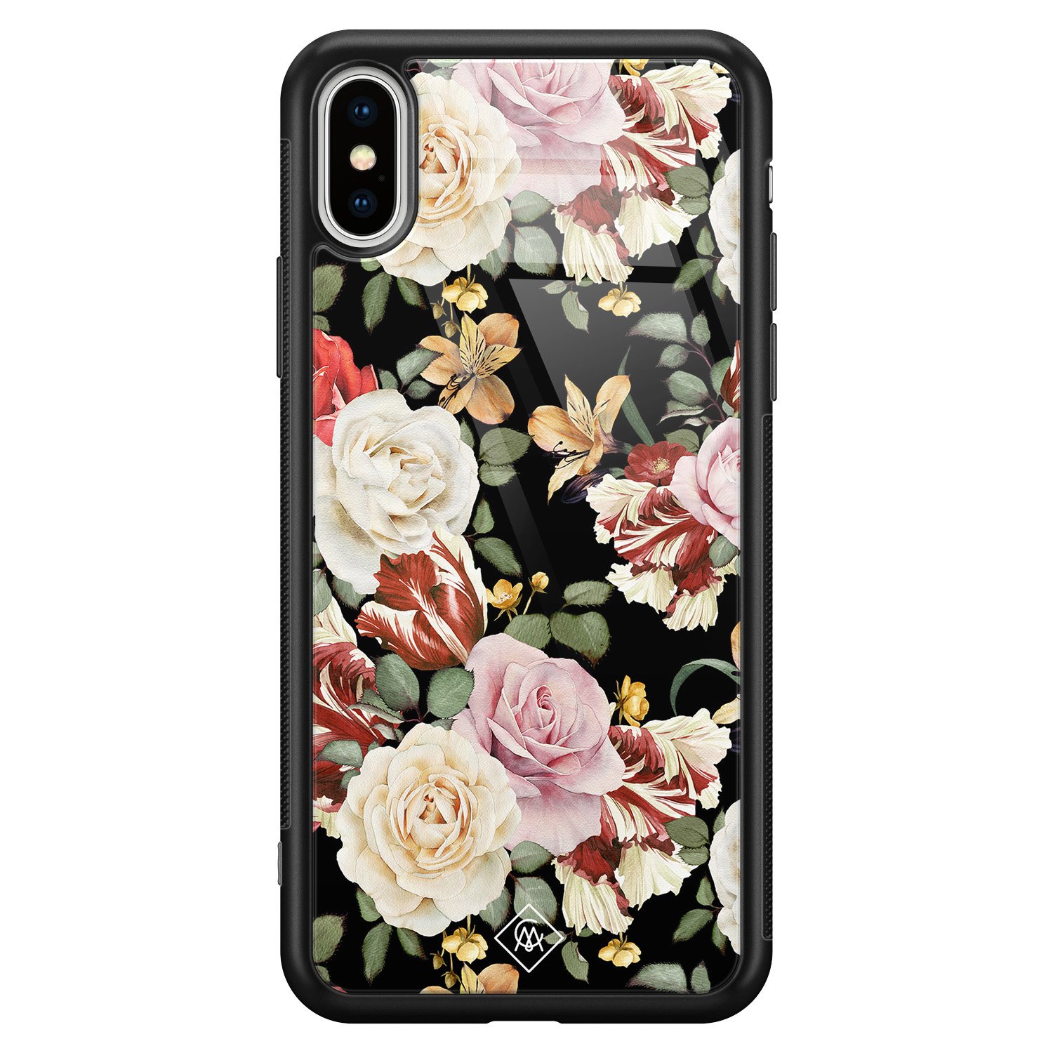 iPhone XS Max glazen hardcase - Flowerpower