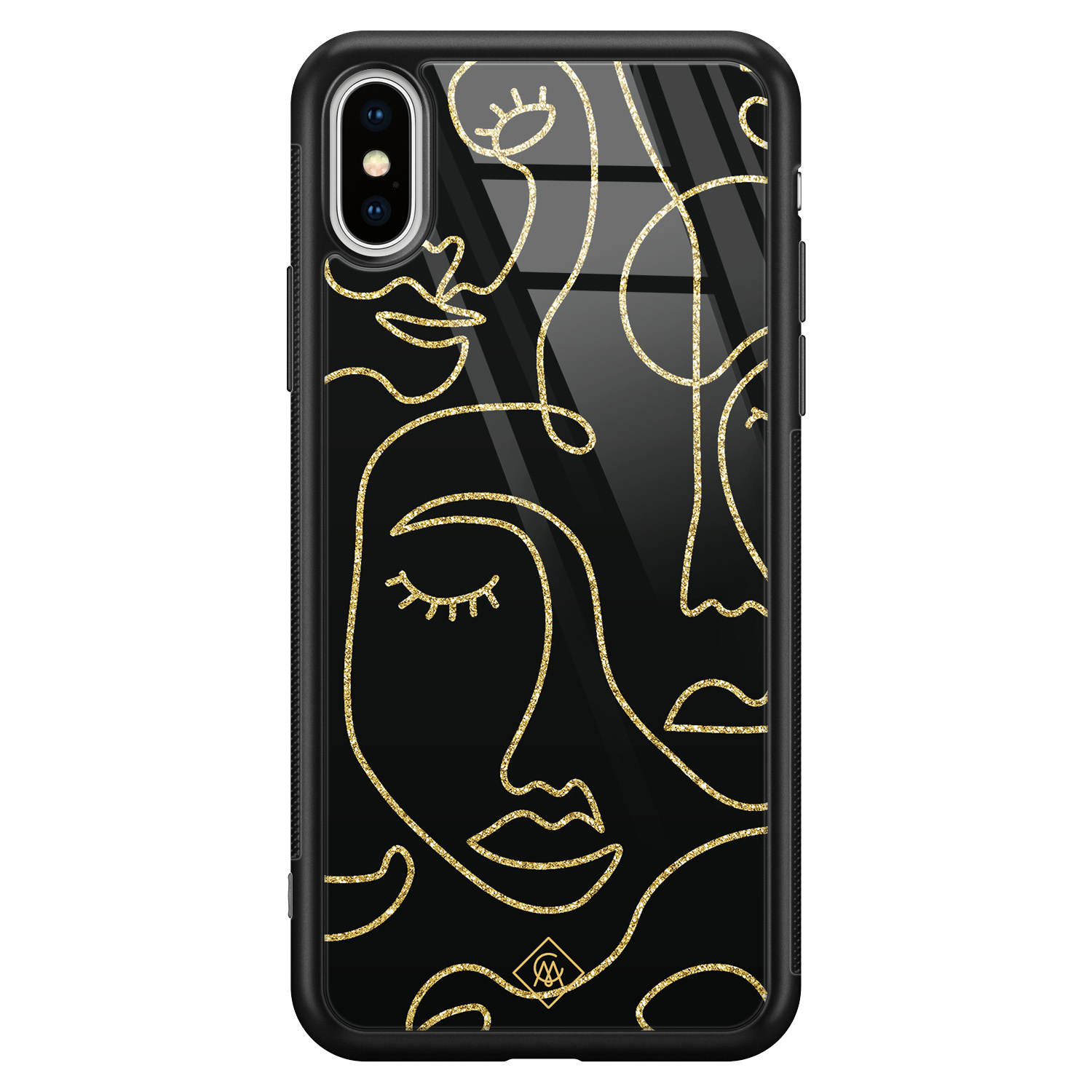iPhone XS Max glazen hardcase - Abstract faces