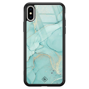 Casimoda iPhone XS Max glazen hardcase - Touch of mint