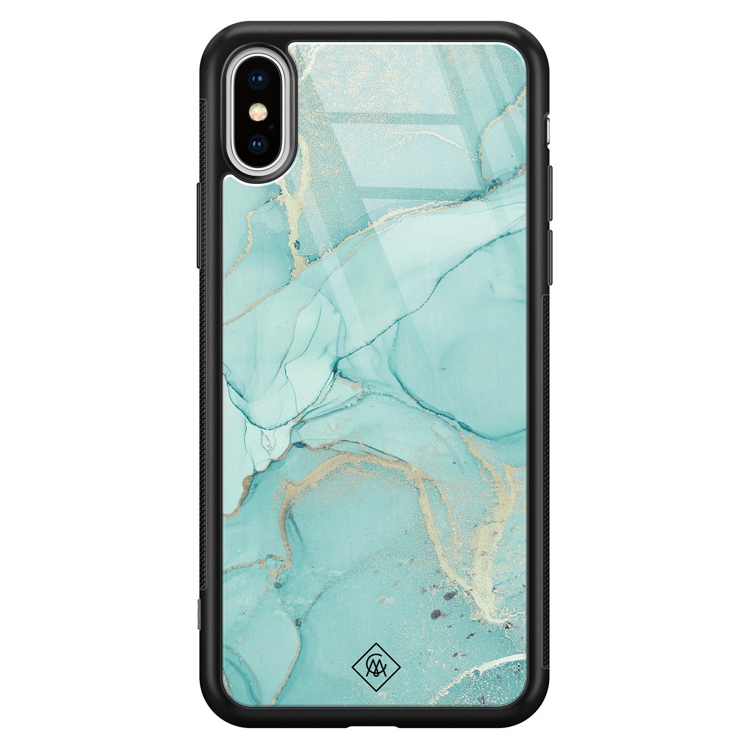 iPhone XS Max glazen hardcase - Touch of mint