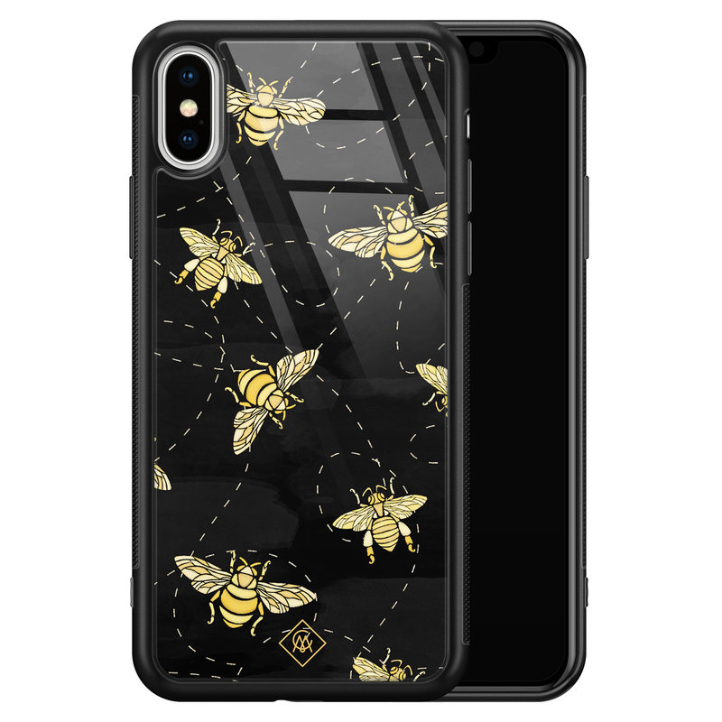 Casimoda iPhone XS Max glazen hardcase - Bee yourself