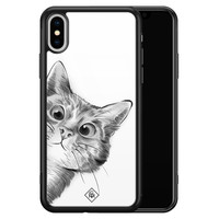 Casimoda iPhone XS Max glazen hardcase - Peekaboo