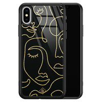 Casimoda iPhone XS Max glazen hardcase - Abstract faces