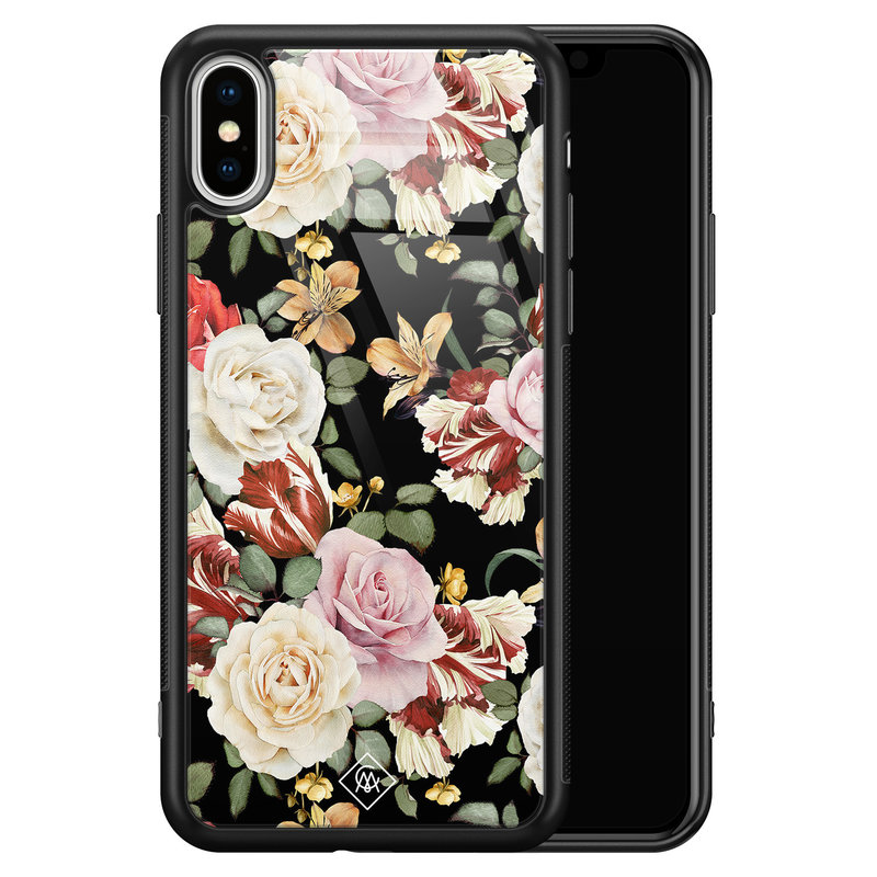 Casimoda iPhone XS Max glazen hardcase - Flowerpower