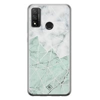 Casimoda Huawei P Smart 2020 siliconen telefoonhoesje - Marmer mint mix