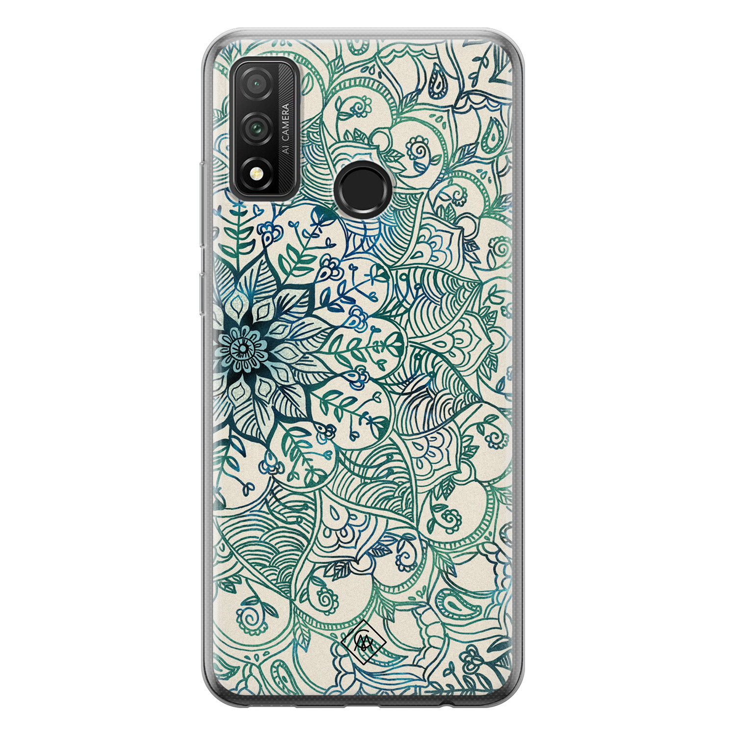 Huawei P Smart 2020 siliconen hoesje - Mandala blauw