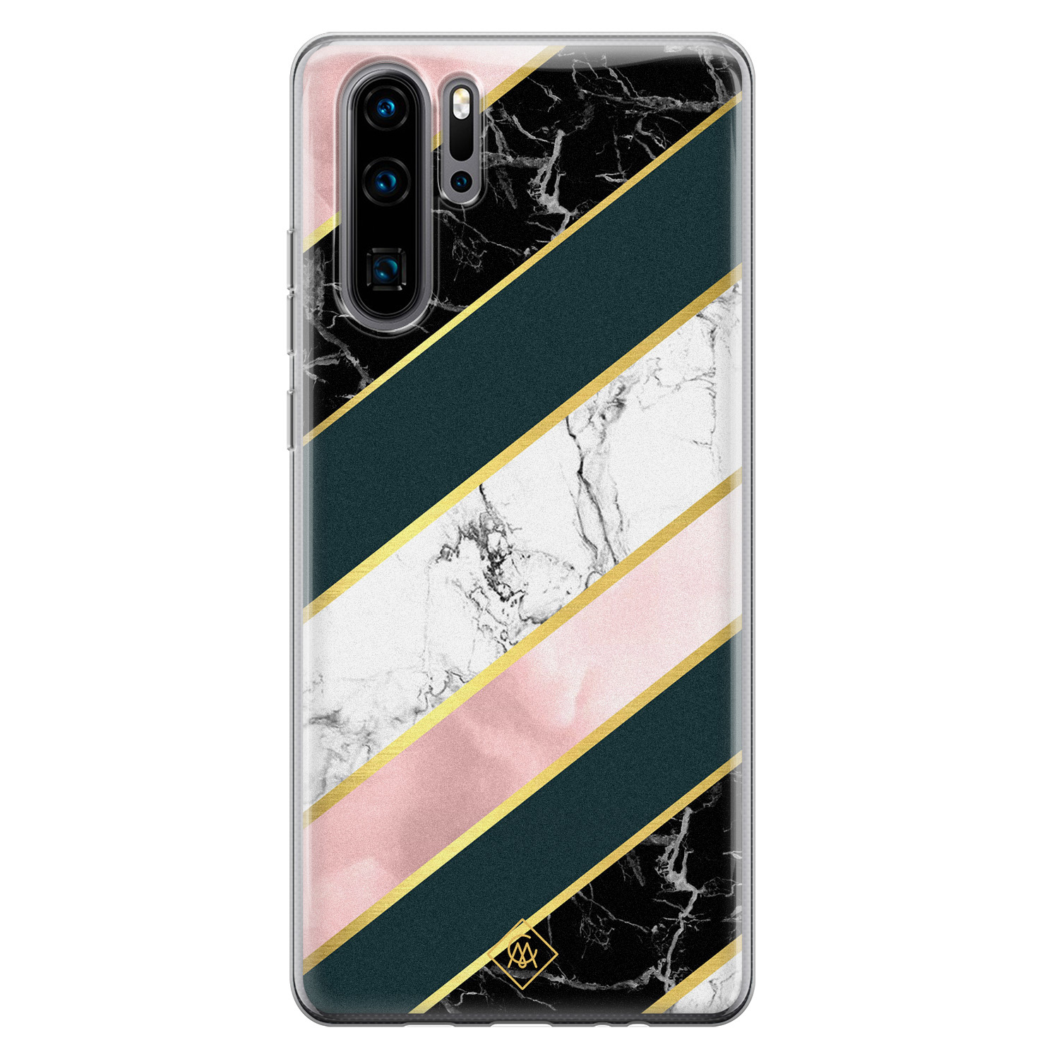 Huawei P30 Pro siliconen hoesje - Marble stripes