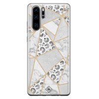 Casimoda Huawei P30 Pro siliconen telefoonhoesje - Stone & leopard print