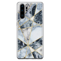 Casimoda Huawei P30 Pro siliconen hoesje - Marmer blauw