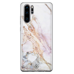 Casimoda Huawei P30 Pro siliconen hoesje - Parelmoer marmer