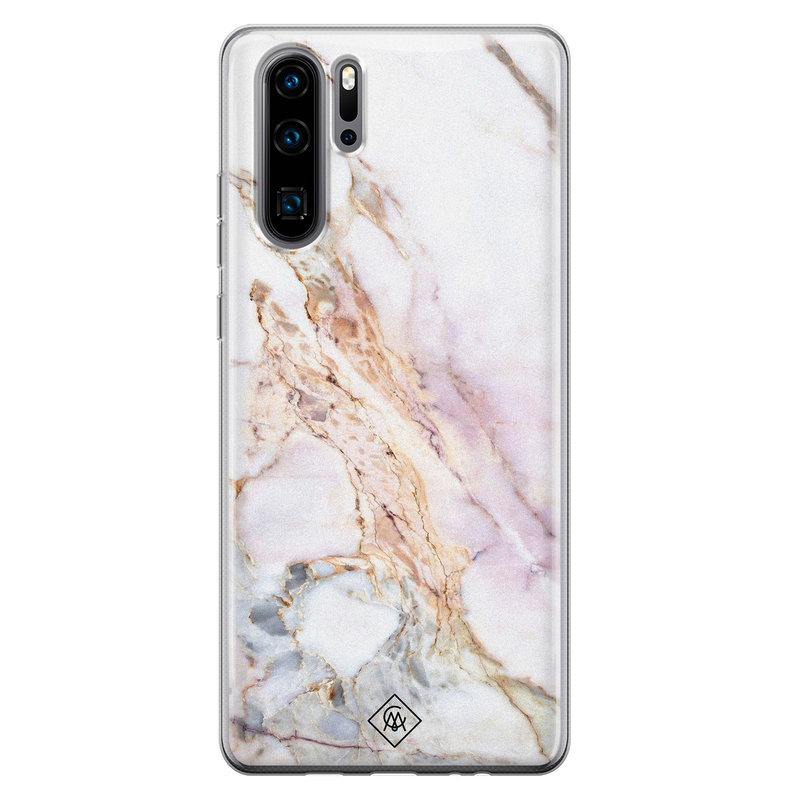 Casimoda Huawei P30 Pro siliconen telefoonhoesje - Parelmoer marmer