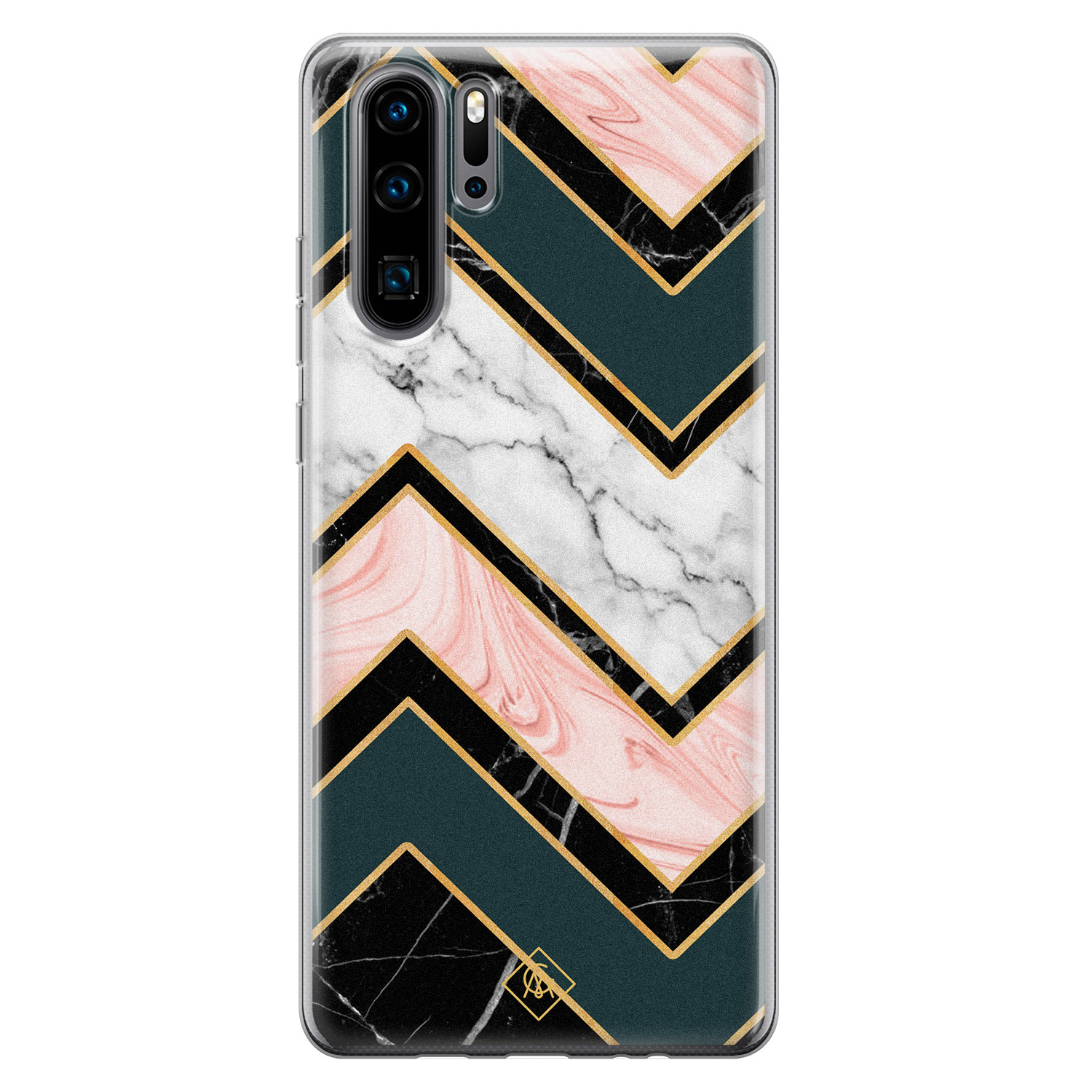 Huawei P30 Pro siliconen hoesje - Marmer triangles