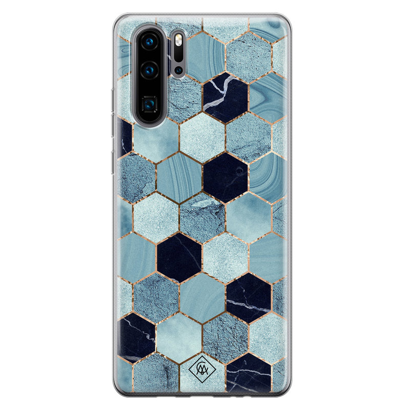 Casimoda Huawei P30 Pro siliconen hoesje - Blue cubes