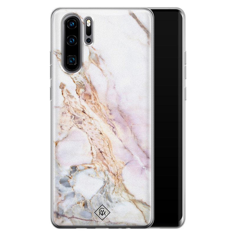 Casimoda Huawei P30 Pro siliconen telefoonhoesje - Parelmoer marmer