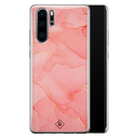 Casimoda Huawei P30 Pro siliconen hoesje - Marmer roze