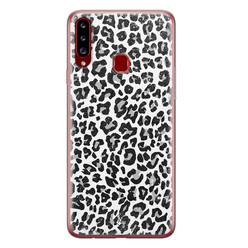 Casimoda Samsung Galaxy A20s siliconen hoesje - Luipaard grijs