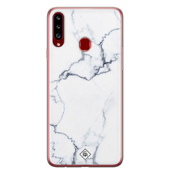 Casimoda Samsung Galaxy A20s siliconen hoesje - Marmer grijs