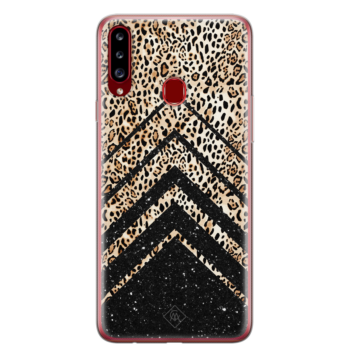 Samsung Galaxy A20s siliconen hoesje - Chevron luipaard