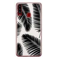 Casimoda Samsung Galaxy A20s siliconen telefoonhoesje - Palm leaves silhouette