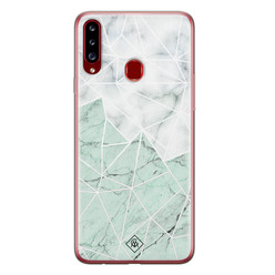 Casimoda Samsung Galaxy A20s siliconen hoesje - Marmer mint mix