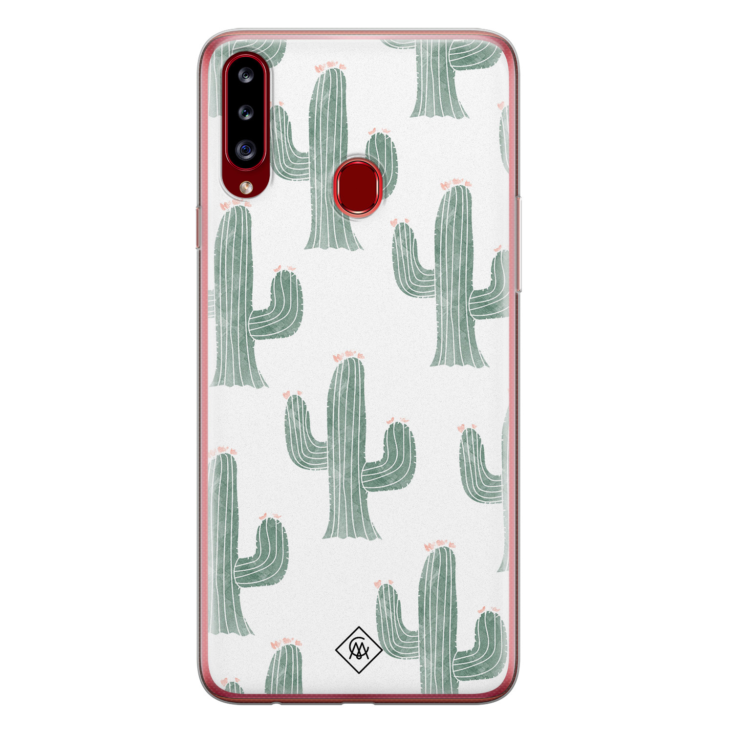 Samsung Galaxy A20s siliconen telefoonhoesje - Cactus print