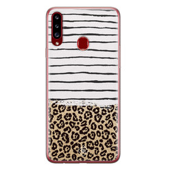 Casimoda Samsung Galaxy A20s siliconen hoesje - Leopard lines