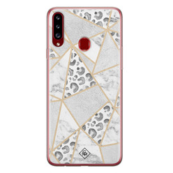 Casimoda Samsung Galaxy A20s siliconen hoesje - Stone & leopard print