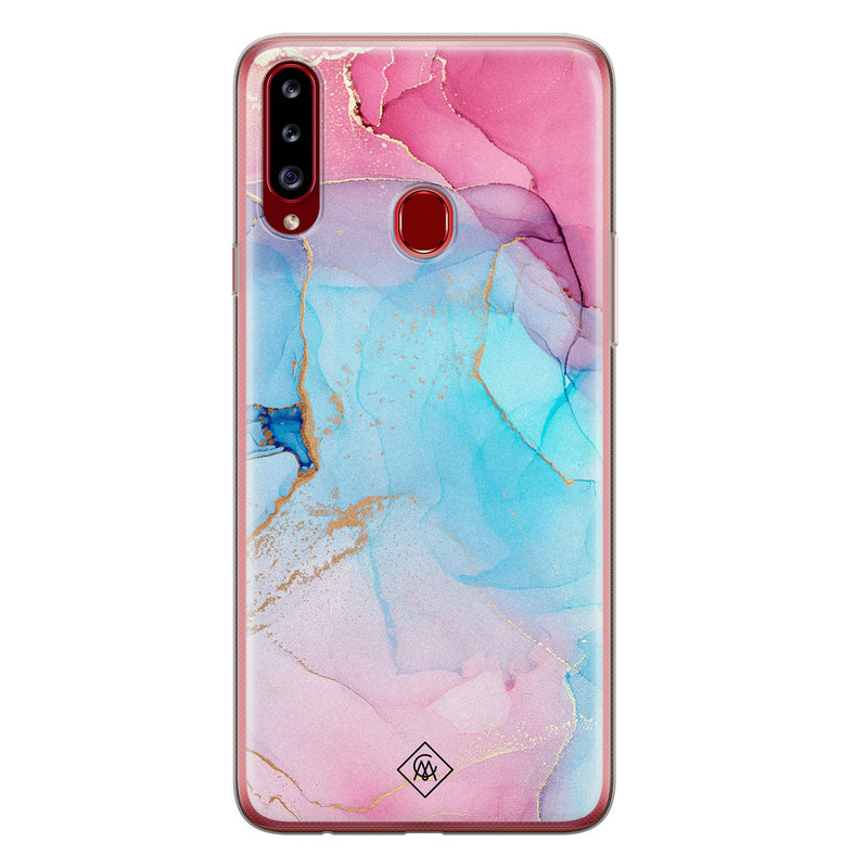 Casimoda Samsung Galaxy A20s siliconen hoesje - Marble colorbomb