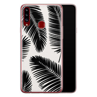 Casimoda Samsung Galaxy A20s siliconen telefoonhoesje - Palm leaves silhouette