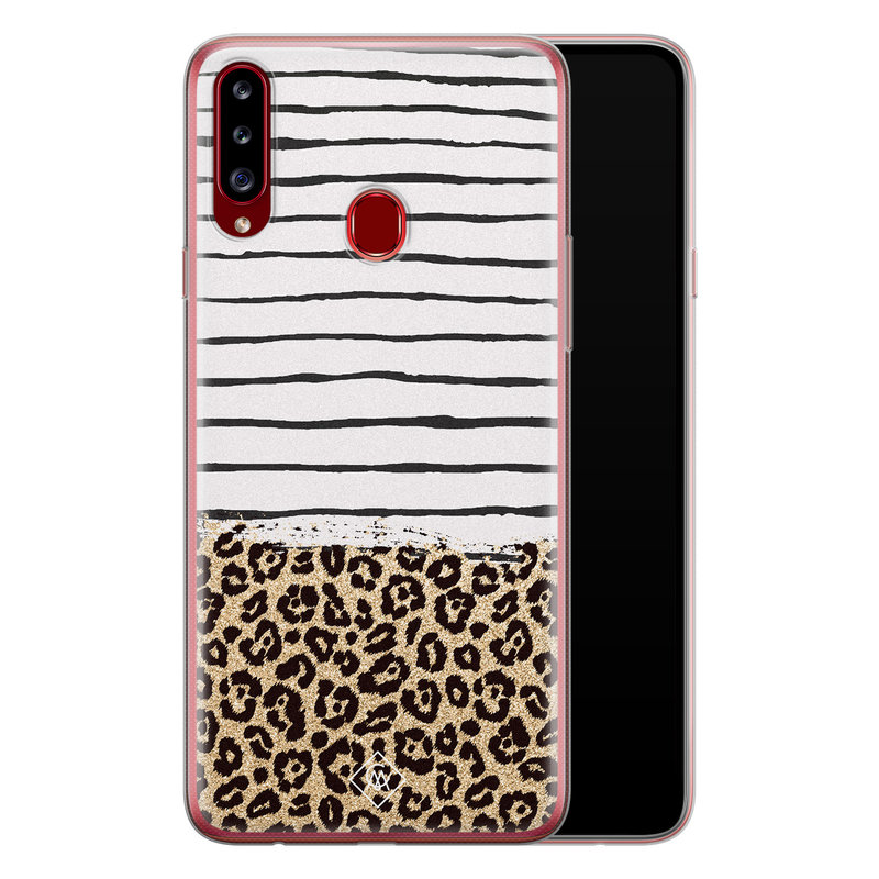 Casimoda Samsung Galaxy A20s siliconen telefoonhoesje - Leopard lines