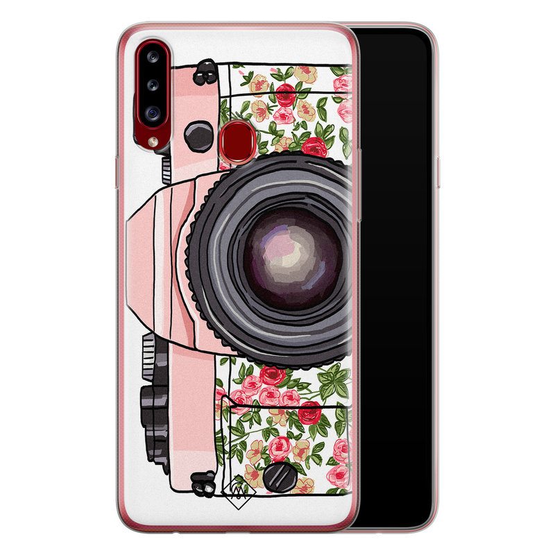 Casimoda Samsung Galaxy A20s siliconen telefoonhoesje - Hippie camera
