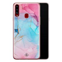 Casimoda Samsung Galaxy A20s siliconen hoesje - Marble colorbomb