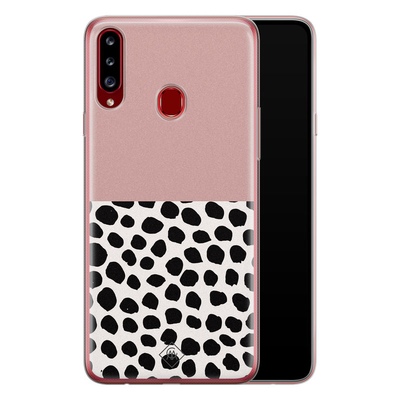 Casimoda Samsung Galaxy A20s siliconen hoesje - Pink dots